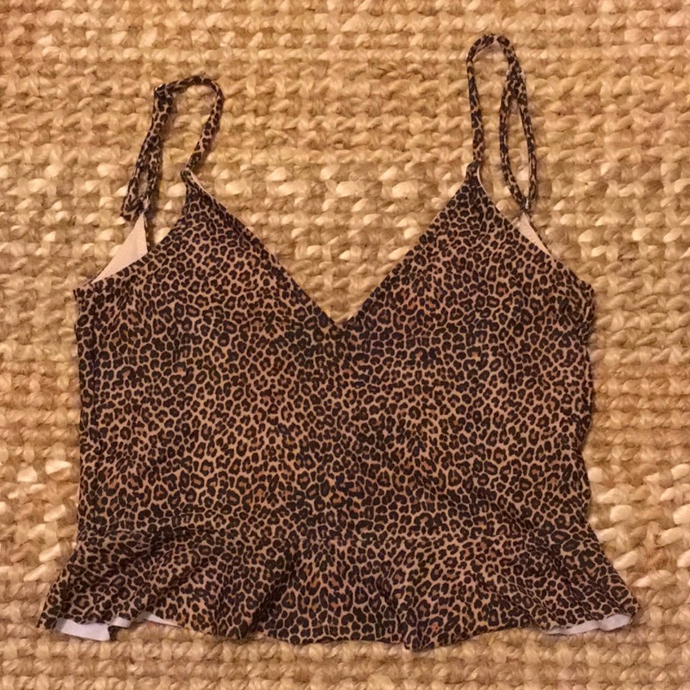 Kortni Jeane Scoop Back Leopard Print Top